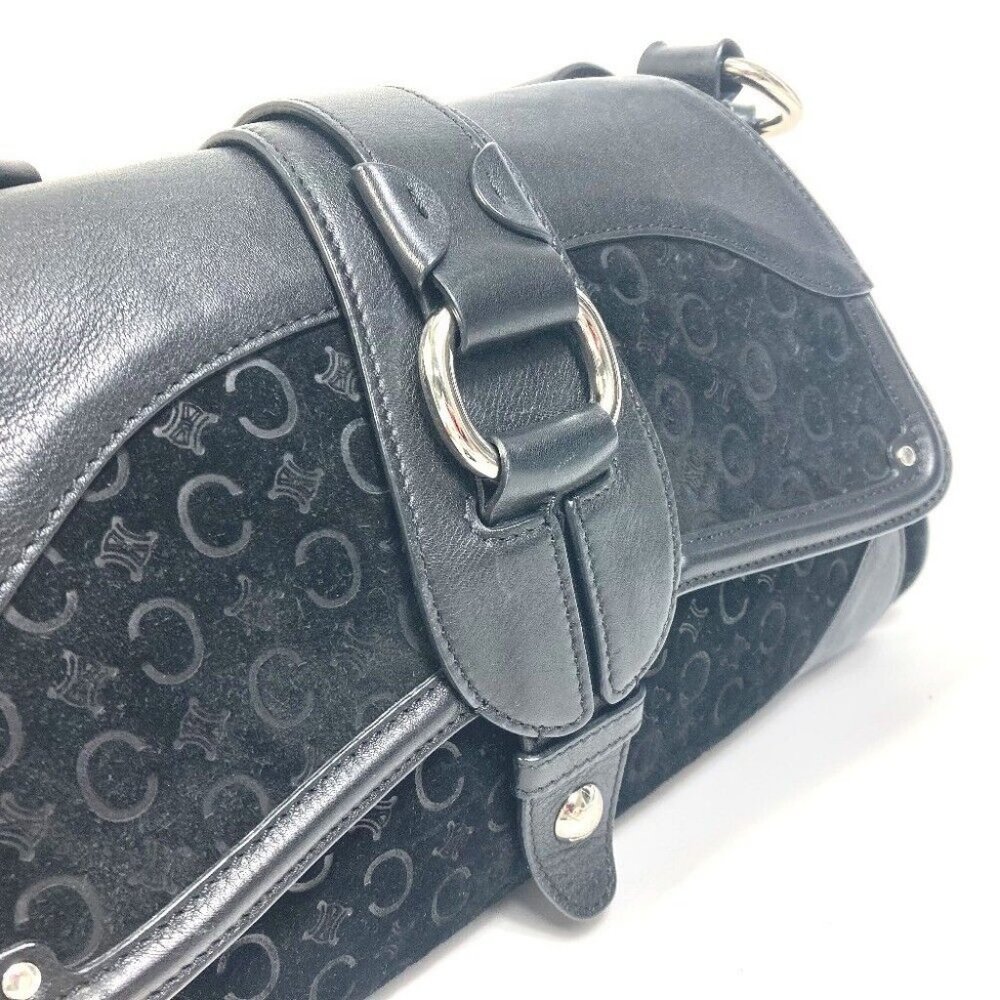 authentic CELINE CMacadam Shoulder one shoulder Hand Bag Suede / L - Picture 7 of 10